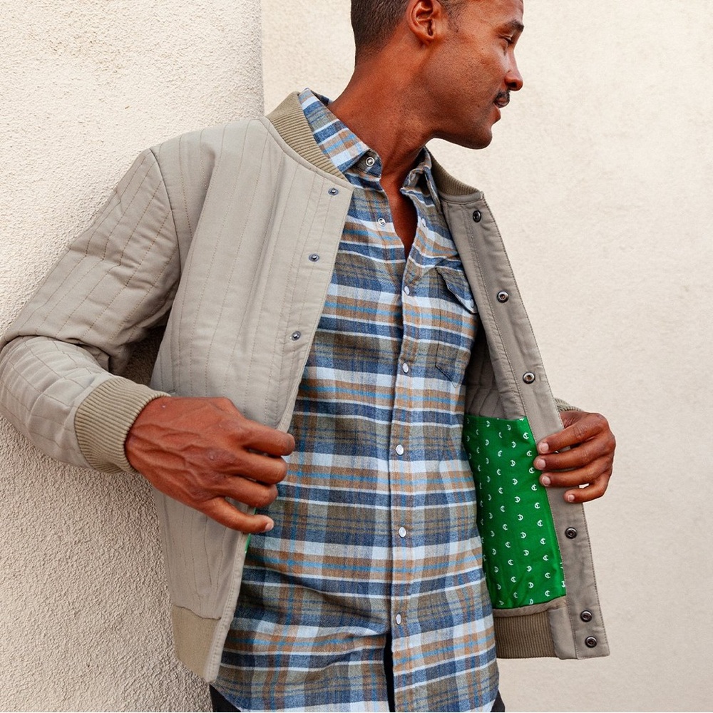 Quilted bomber jacket